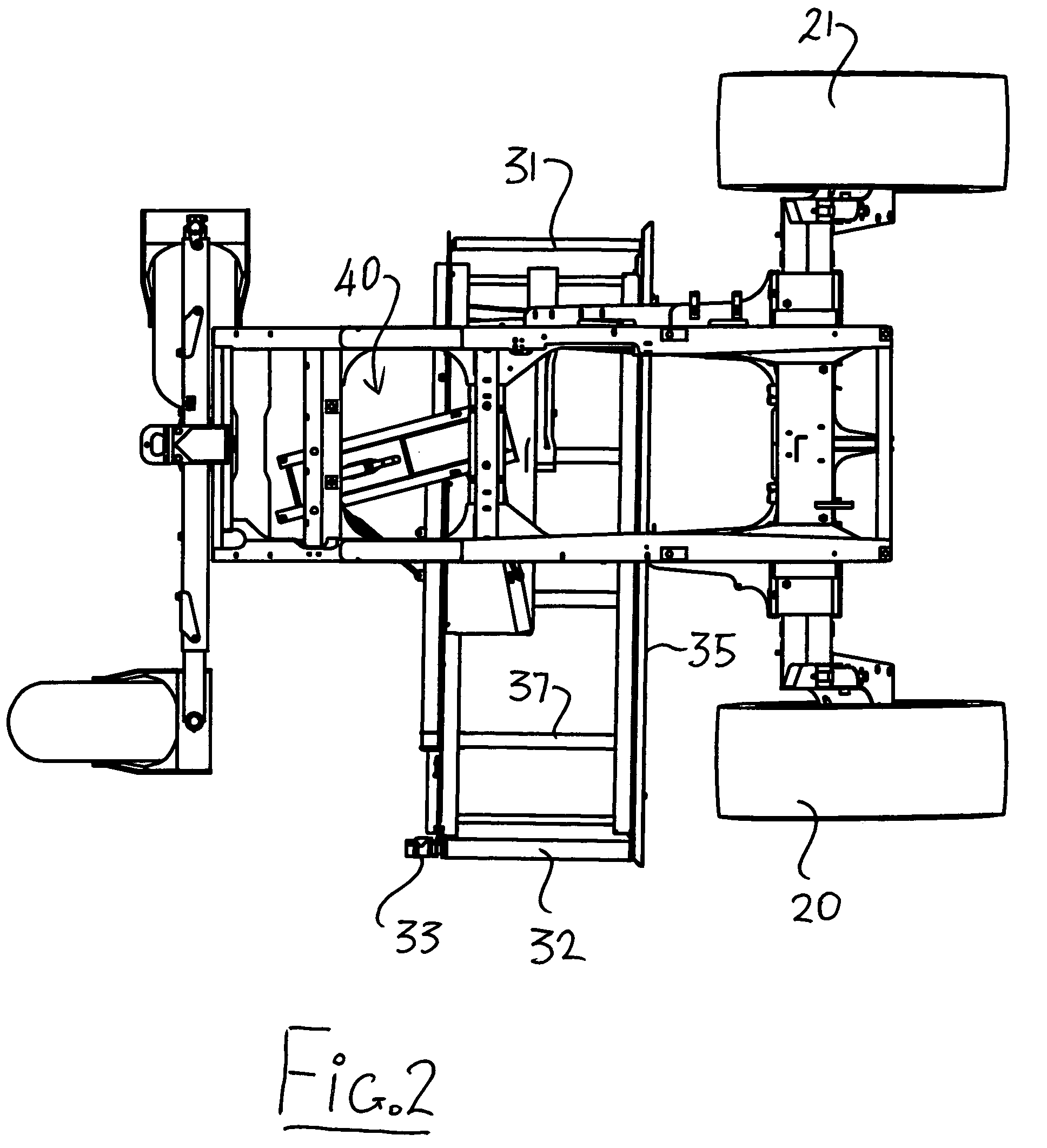 Operating and storage positions of a swather conveyor