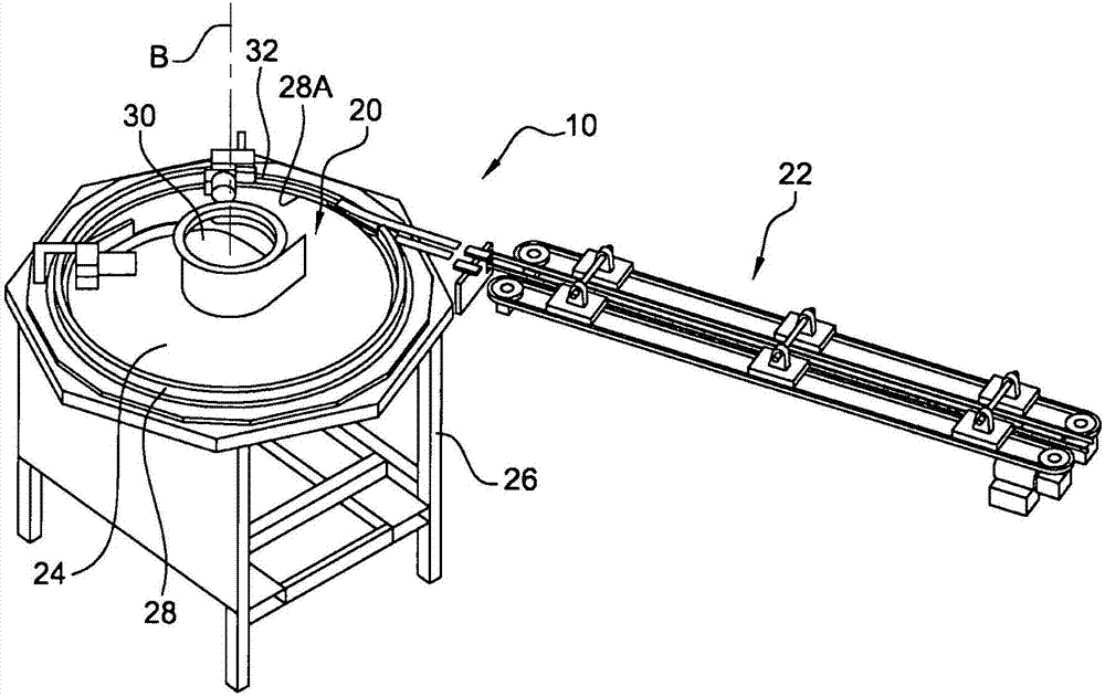 Device for aligning and righting preforms, comprising bowl centrifuge equipped with damper