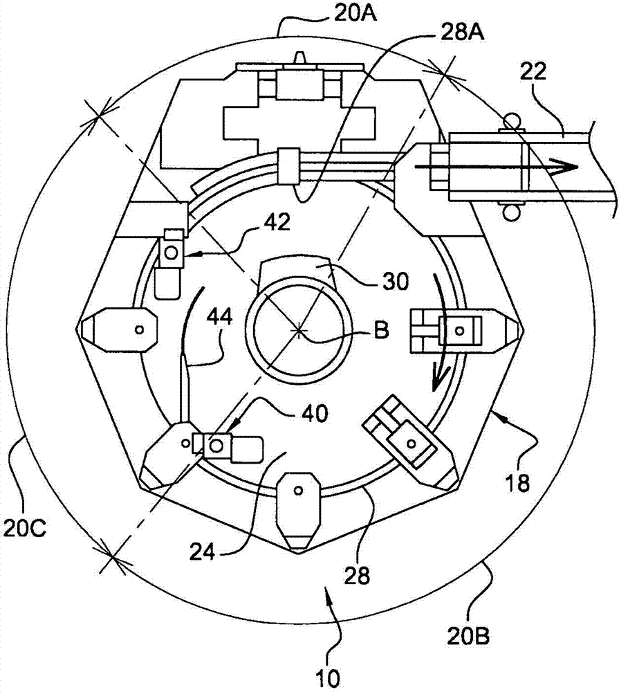 Device for aligning and righting preforms, comprising bowl centrifuge equipped with damper