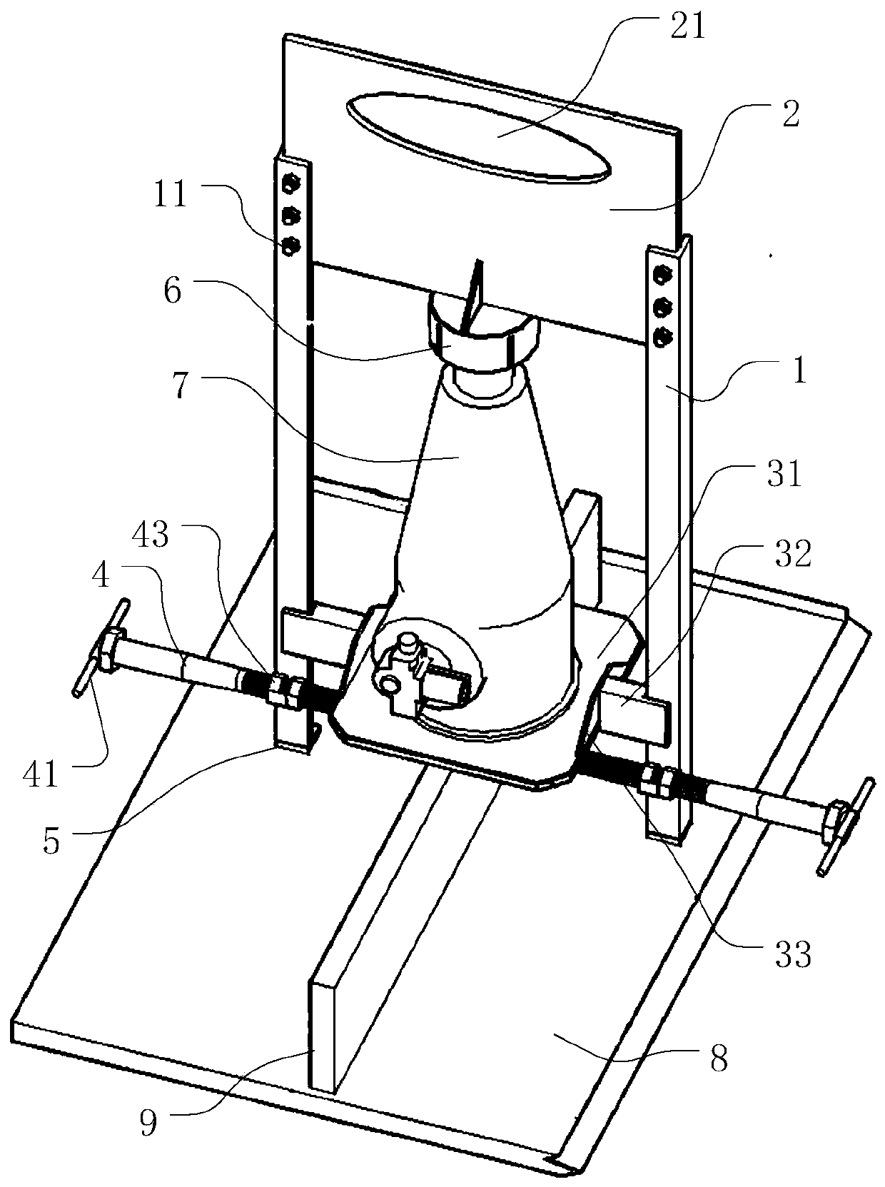Tightening device used for joint between steel plates during steel structure welding
