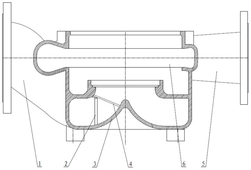 Vertical pipeline pump uniform in inlet flow field velocity distribution