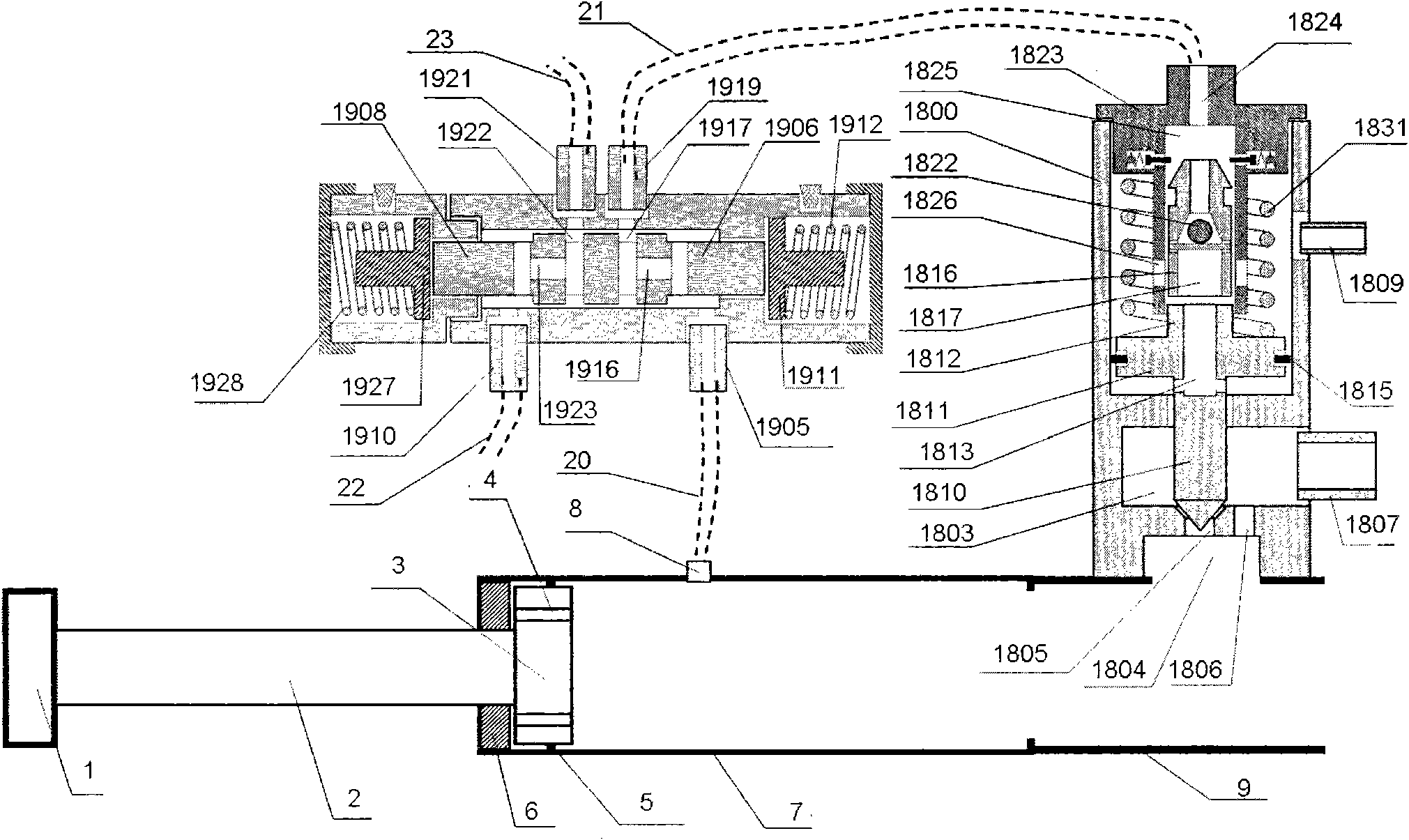 Motor vehicle collision device with differential-pressure stop valve