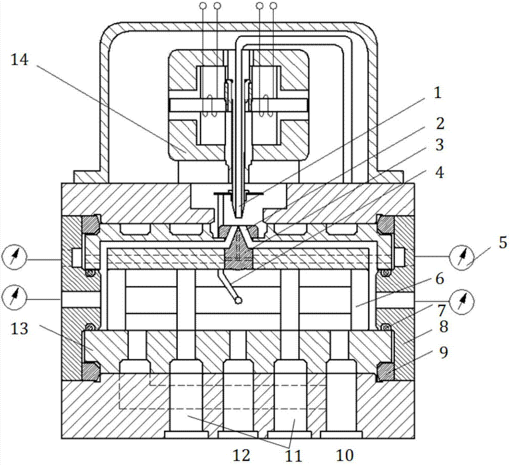 Jet pipe servo valve capable of adjusting axis position of nozzle and adjustment method