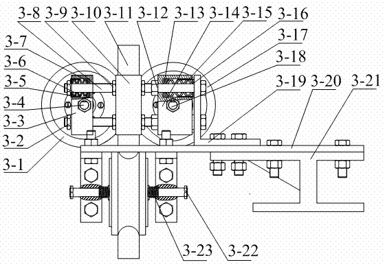 Flexible rail guide device of hoisting container and dynamic characteristic detection method thereof