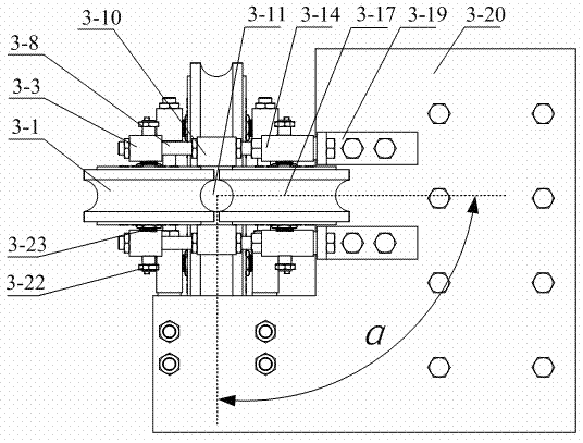 Flexible rail guide device of hoisting container and dynamic characteristic detection method thereof