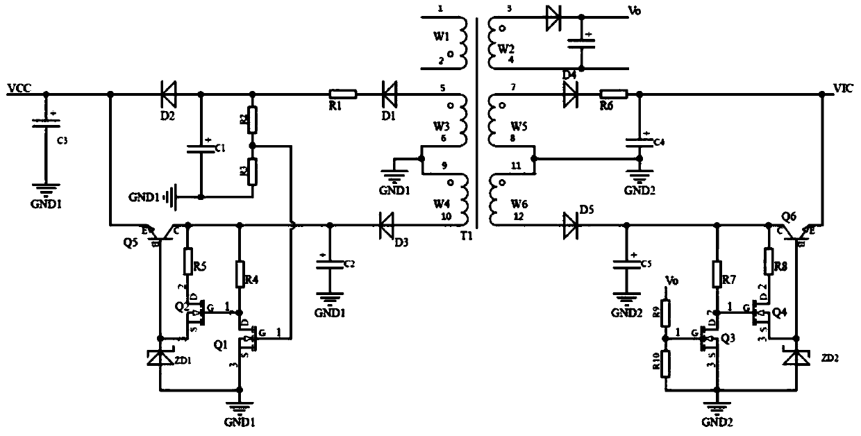 Forward-flyback auxiliary power supply circuit and forward-flyback power supply circuit