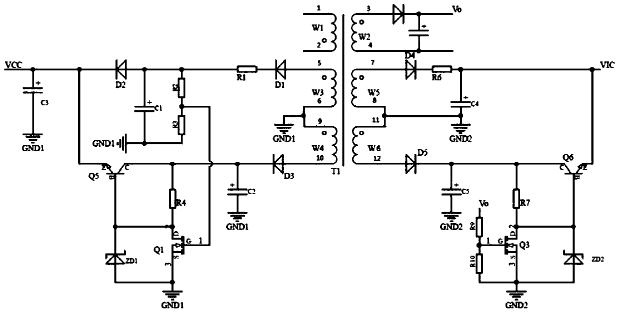 Forward-flyback auxiliary power supply circuit and forward-flyback power supply circuit
