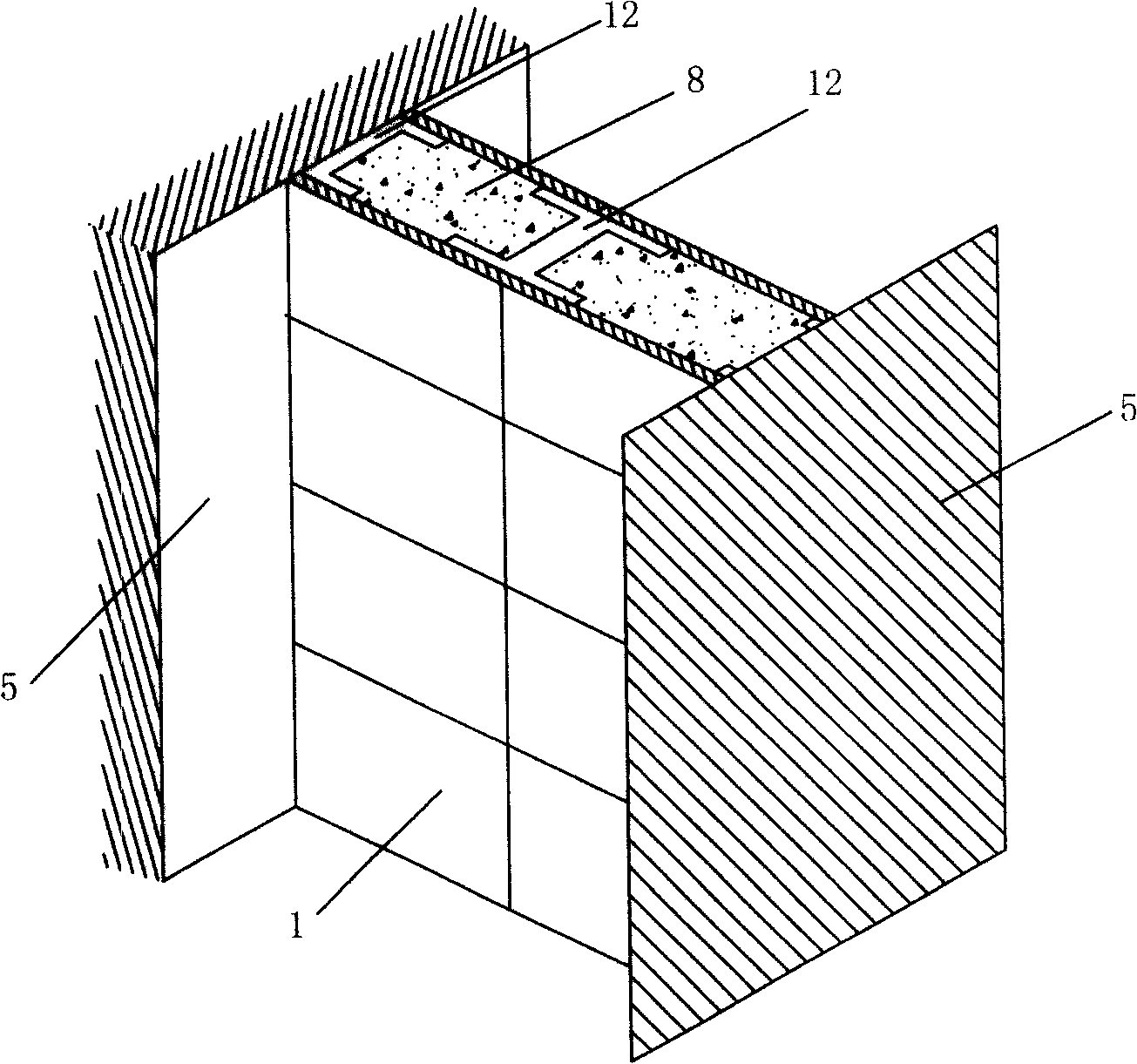 Cast-in-situ light composite wall