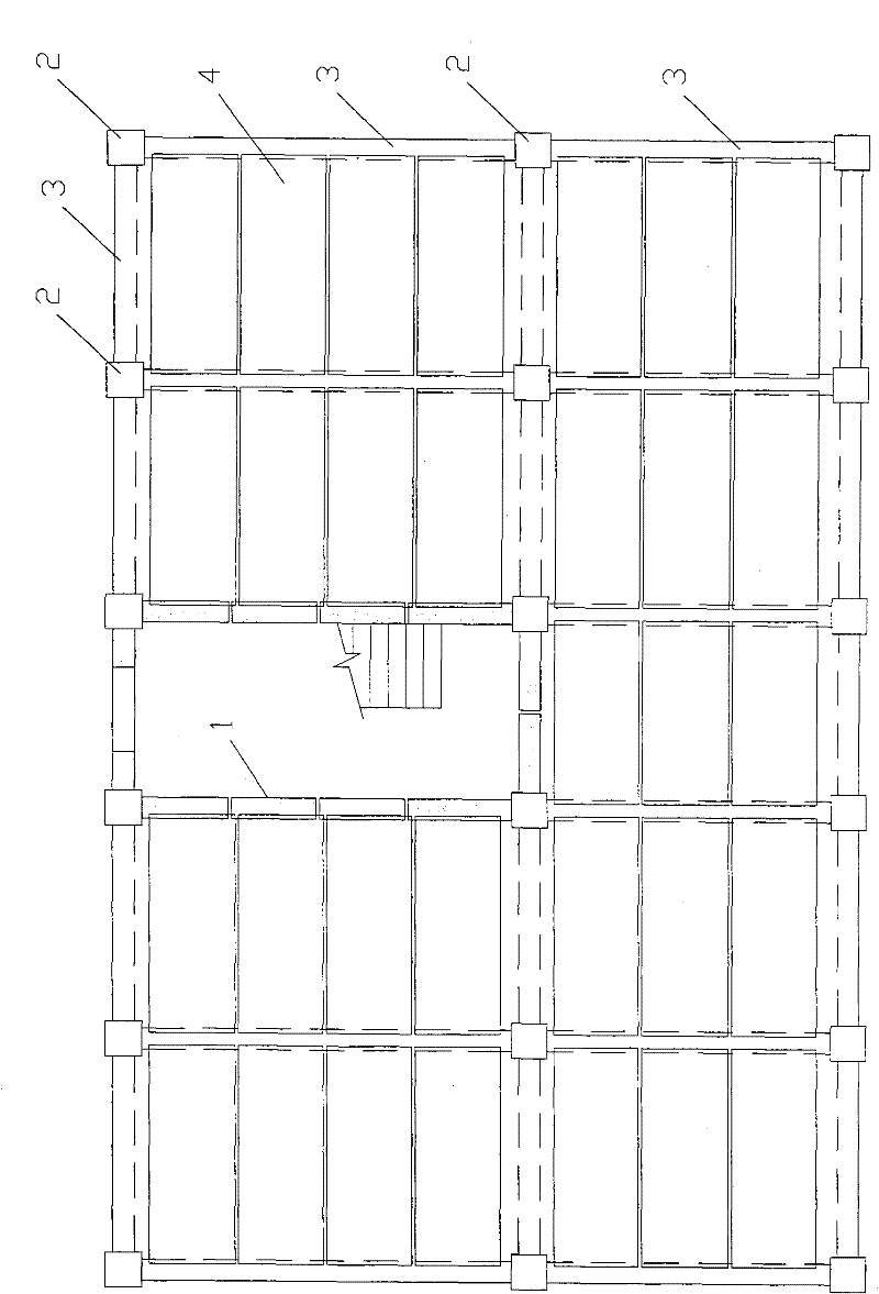 Frame-shear wall structure building of dismantling-free prefabricated reinforced concrete formwork and construction method thereof