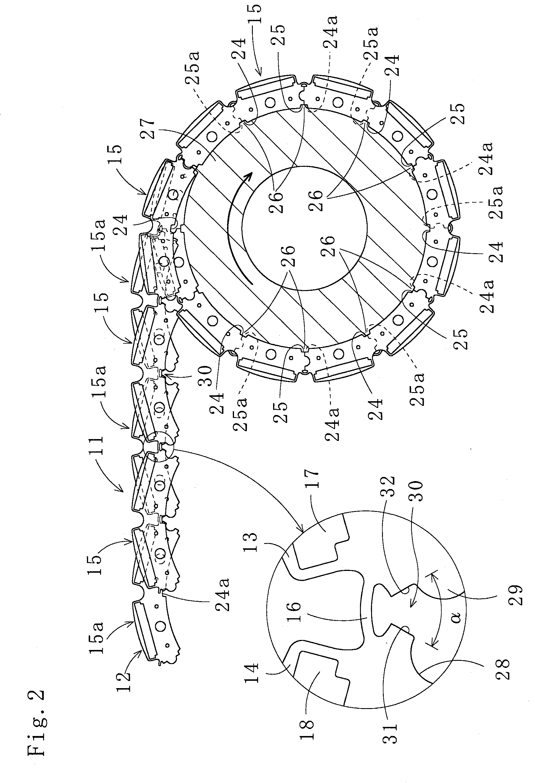 Laminated rotor core and method for manufacturing the same
