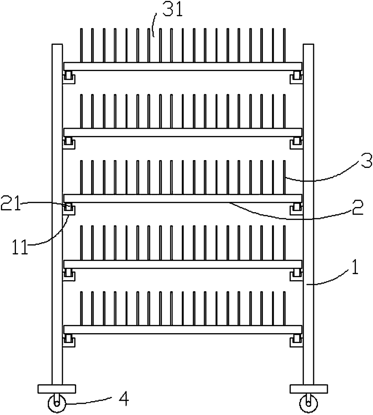 PCB placing rack