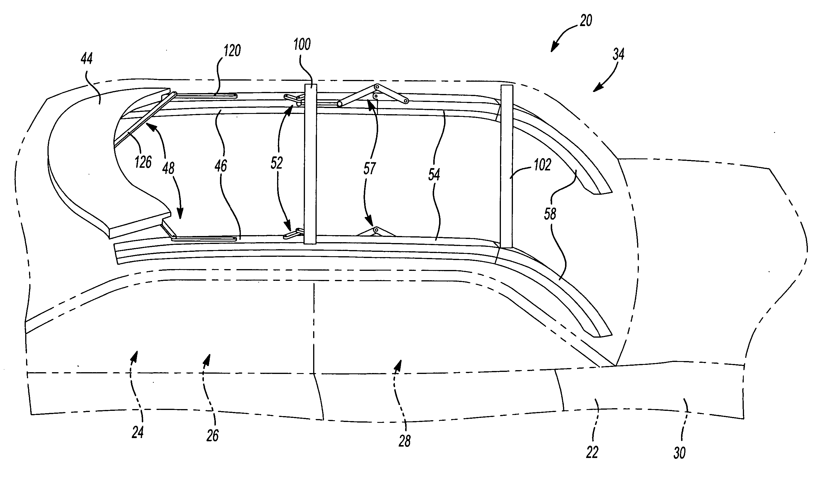 Convertible roof system with dampening device