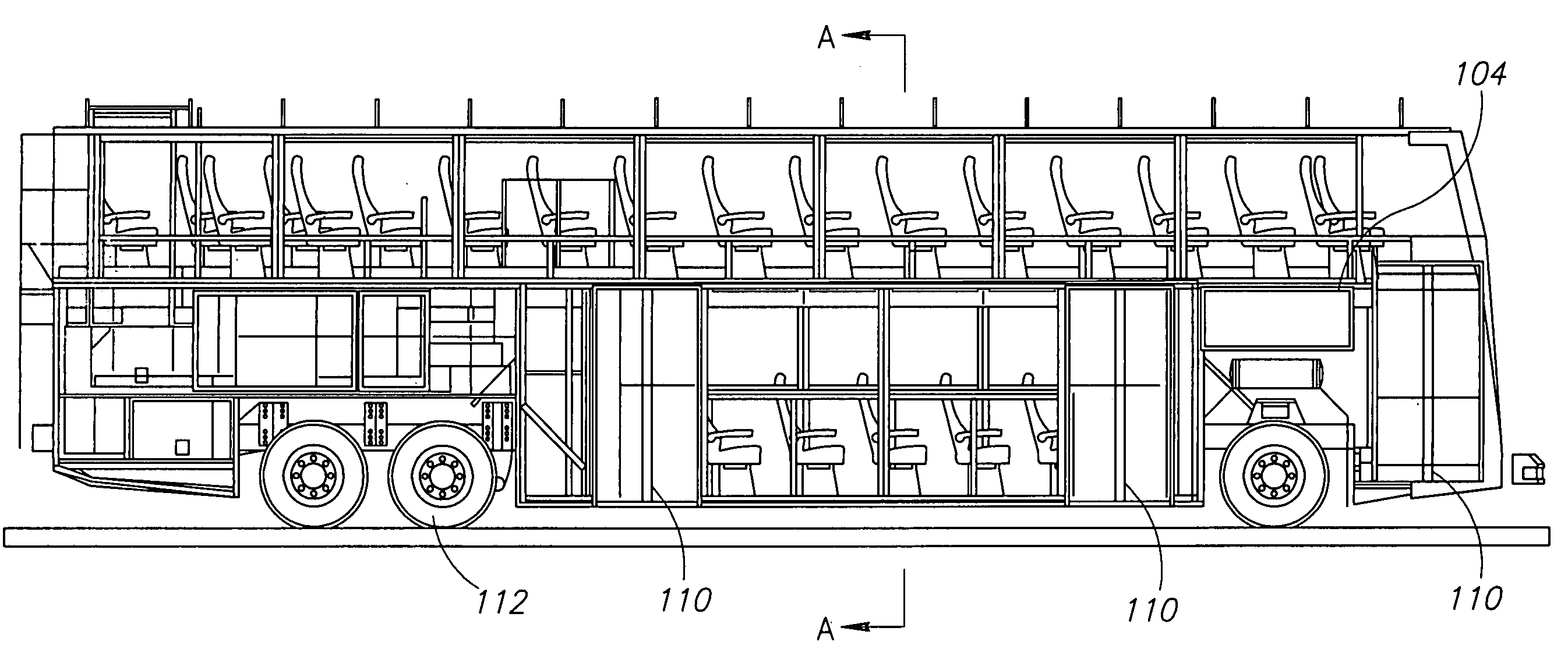 Low profile doble deck bus