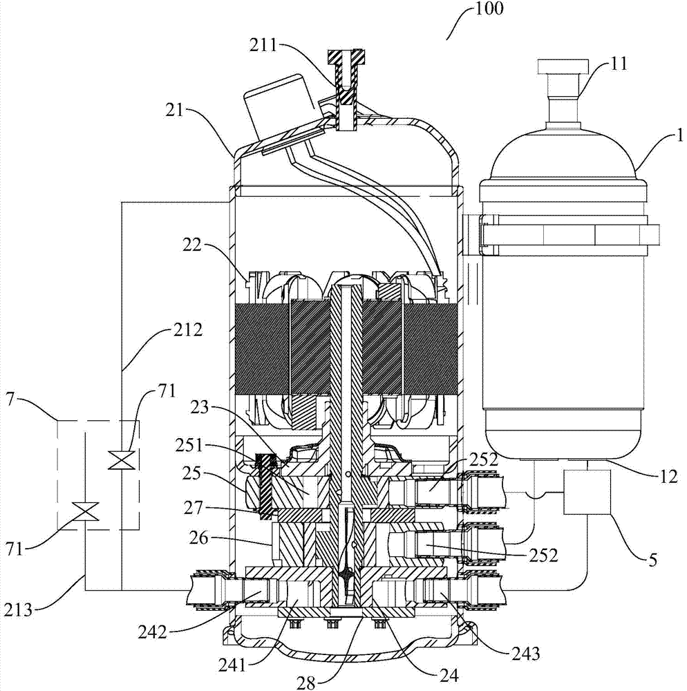 Air conditioning system and rotating compressor component thereof