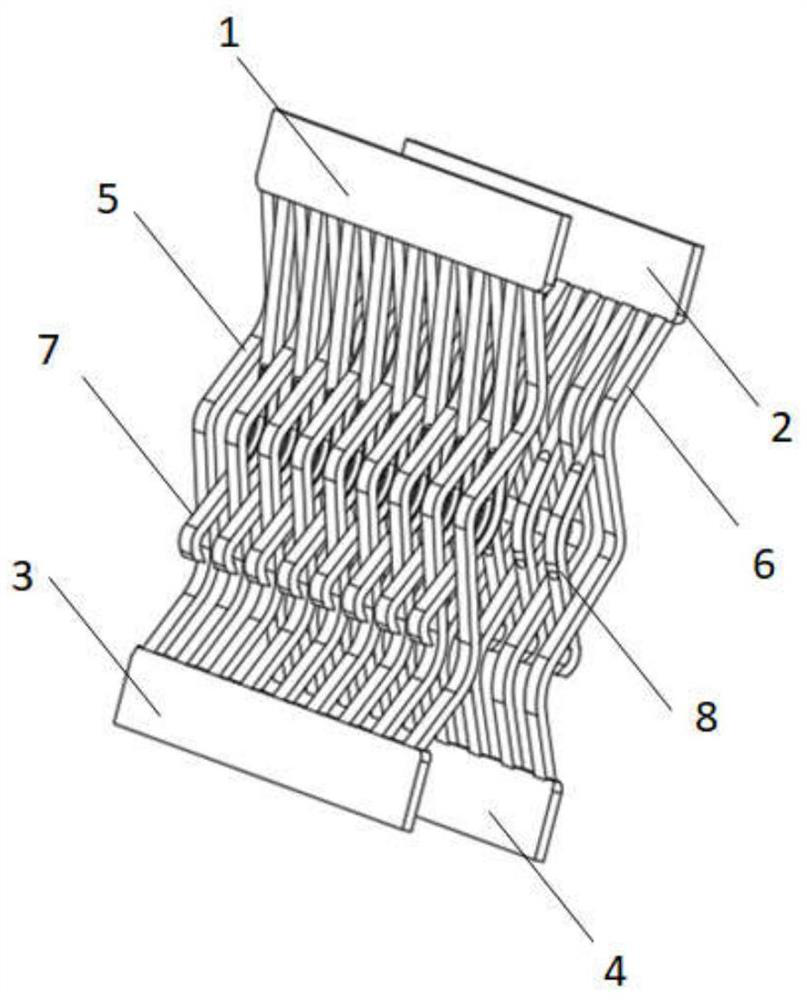 Metal reed structure and electric connector