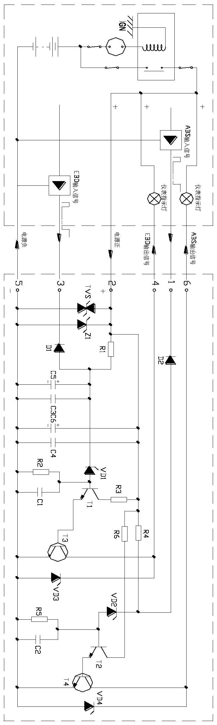 A warning light drive circuit