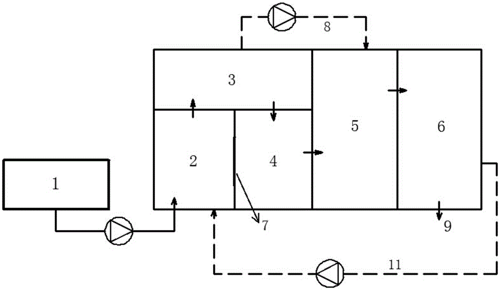 Bio-membrane process denitrifying phosphorus removal and power generation device