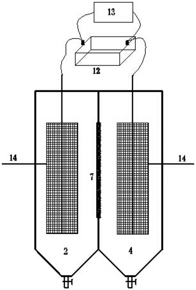 Bio-membrane process denitrifying phosphorus removal and power generation device