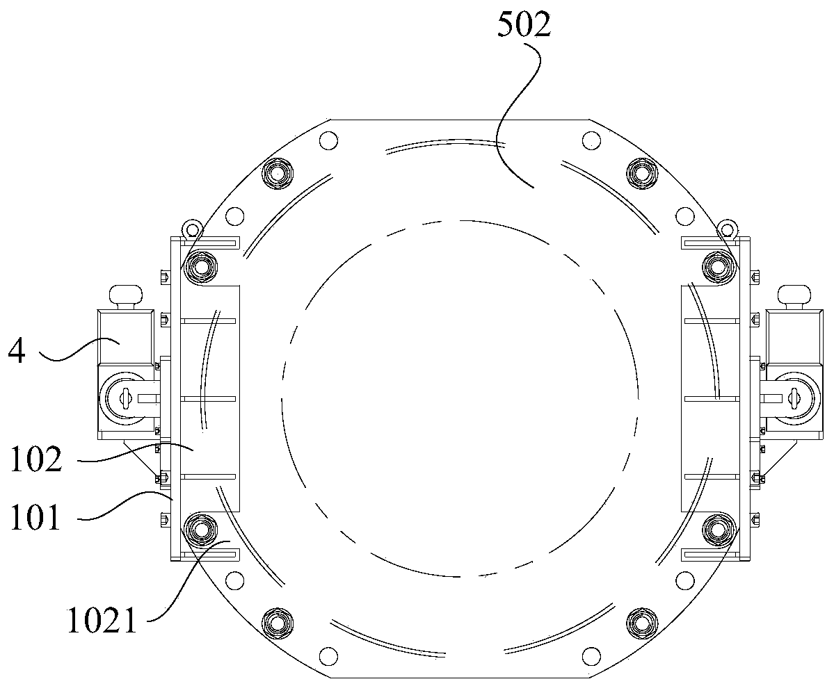 Tensile compression tool and large-displacement tensile compression method of expansion joint