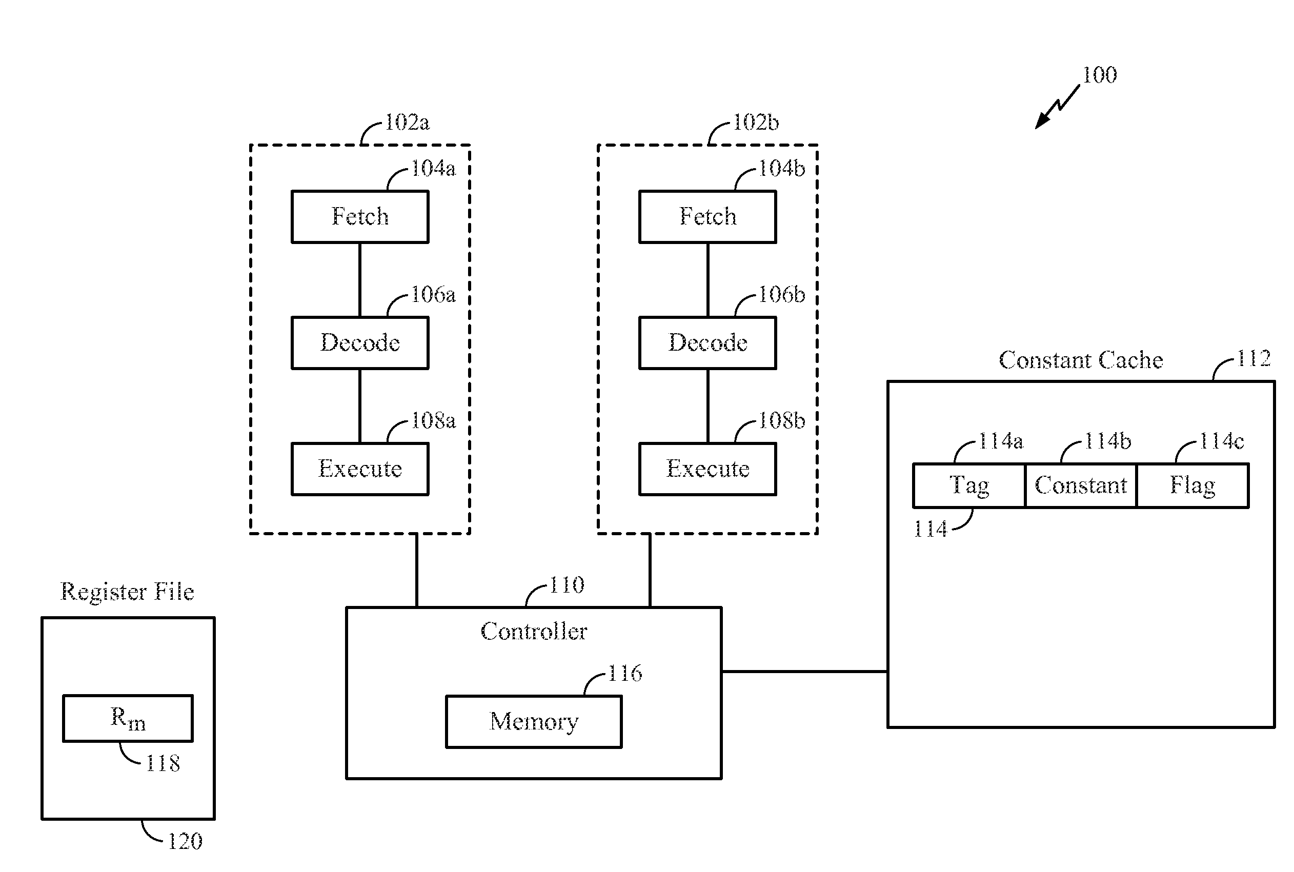 Method and apparatus for forwarding literal generated data to dependent instructions more efficiently using a constant cache