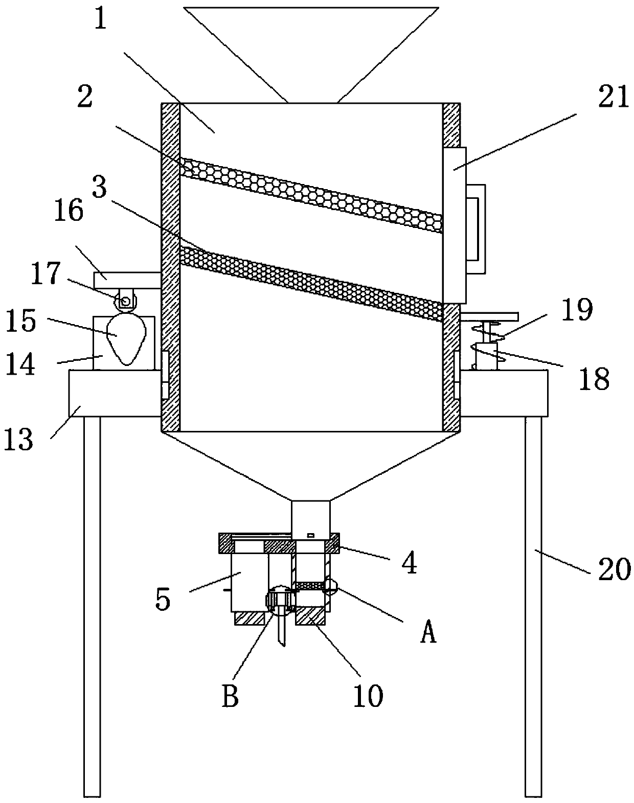 Filtering device for sewage treatment equipment