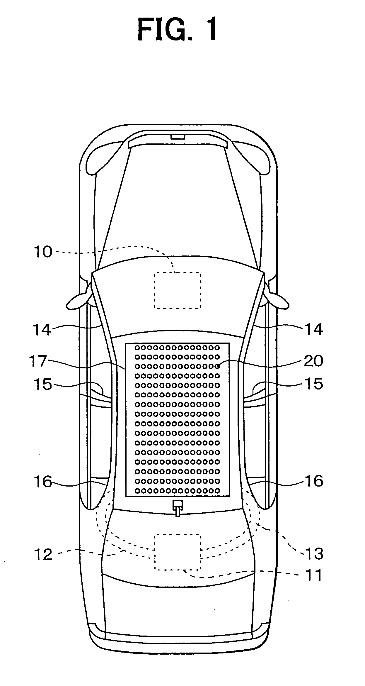 Ceiling air-blowing device for a vehicle air conditioner