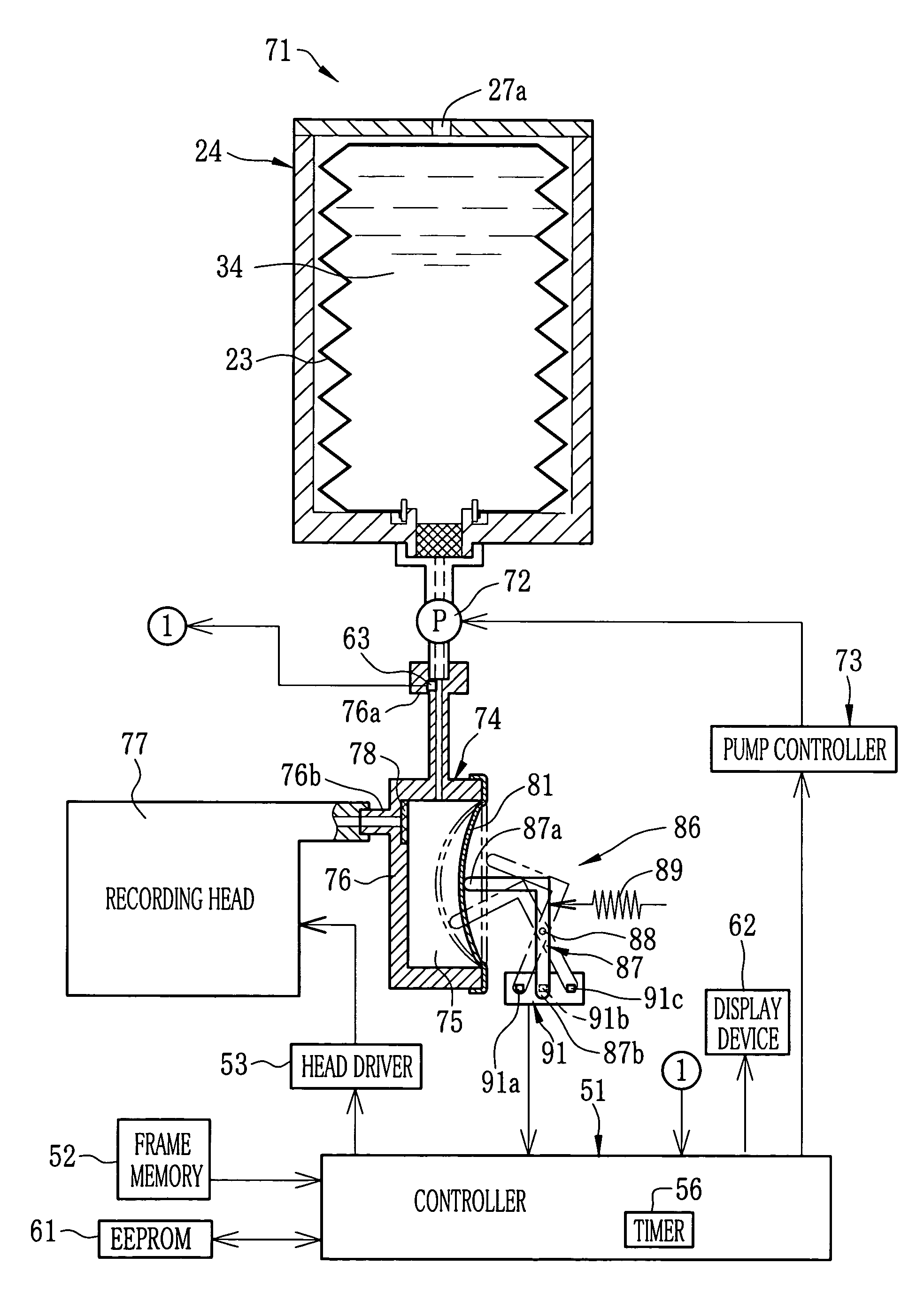 Ink supply device, ink jet recording apparatus and ink cartridge