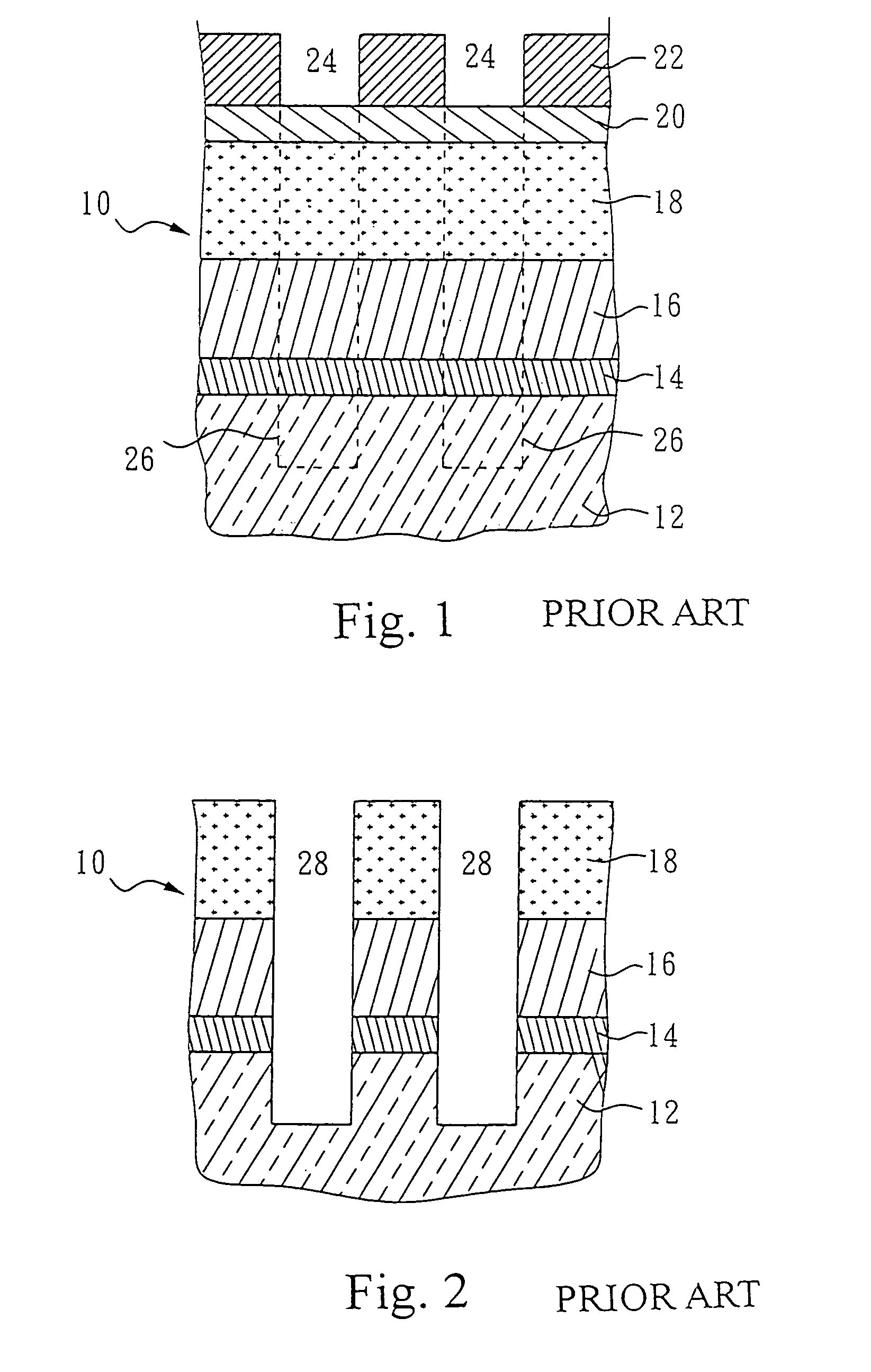 Method and composite hard mask for forming deep trenches in a semiconductor substrate