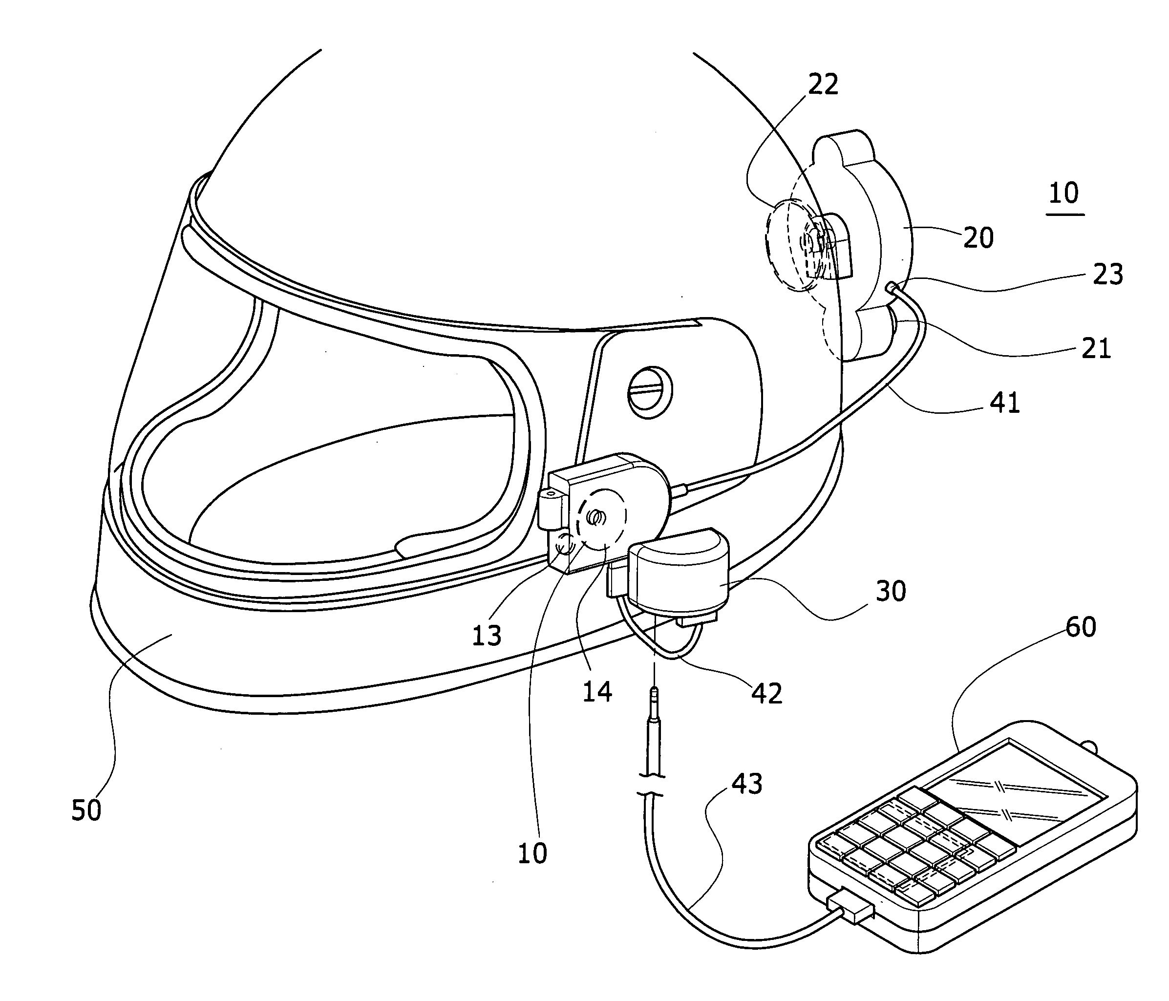 Helmet communication device