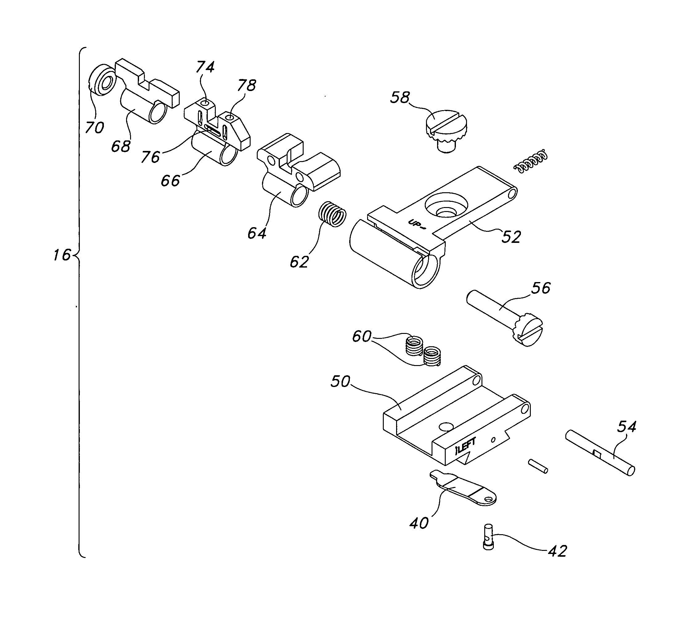 Firearm adapted for use in low light, illuminating rear sight, and method for aligning sights in low light environments