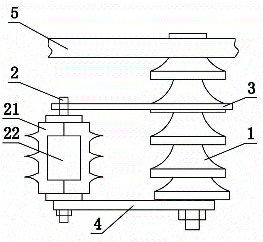 Lightning protection device with overhead insulated line