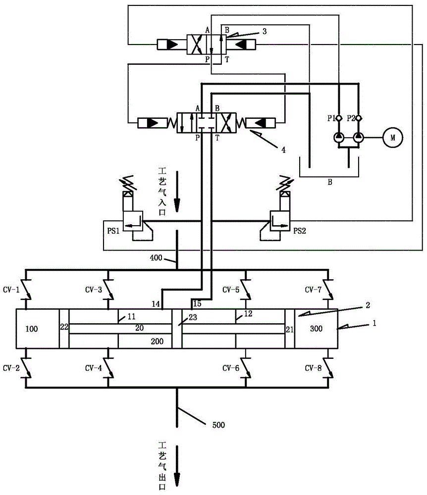 Pressure self-adaptive hydraulic reversing system