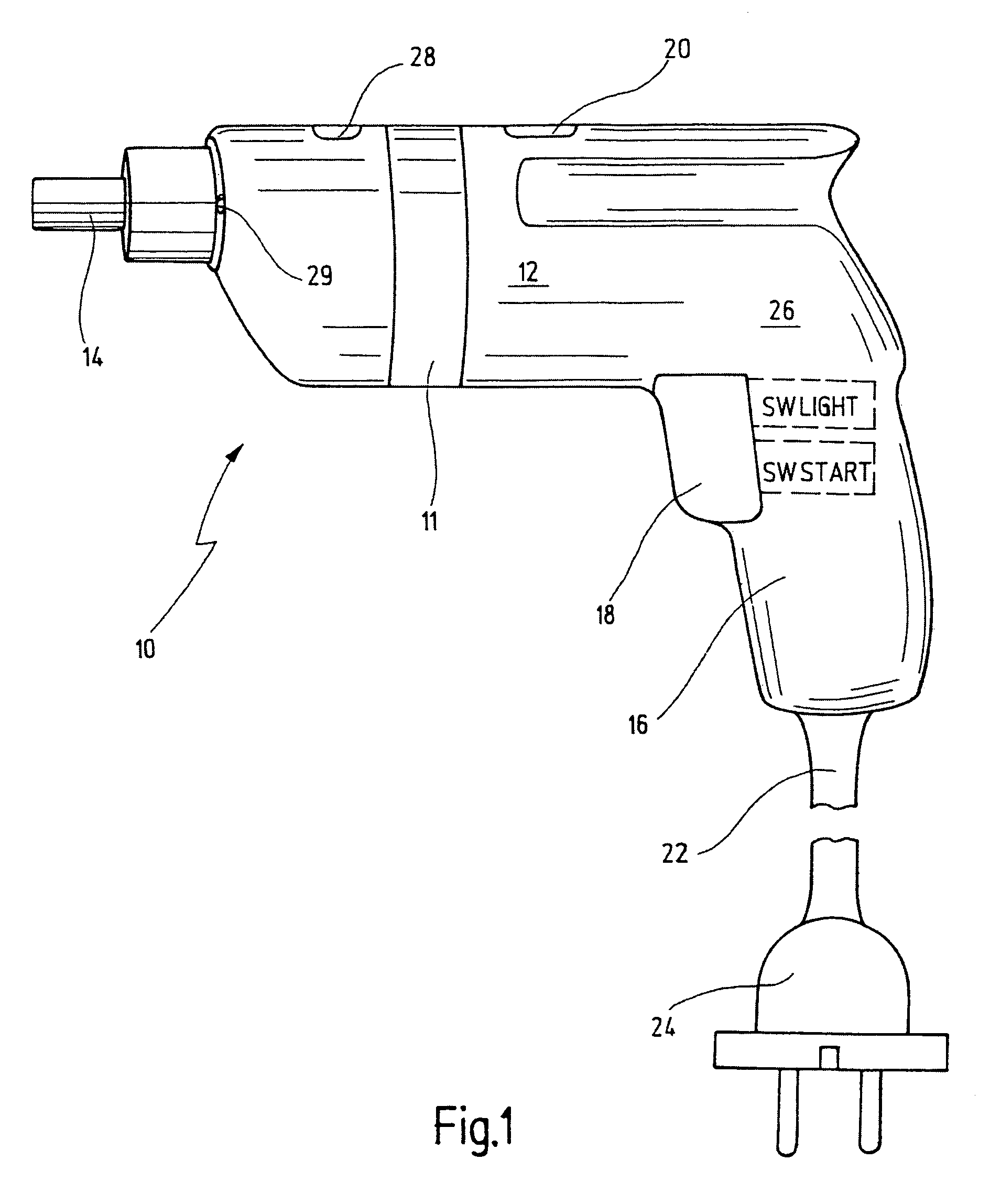 Method of Controlling the direction of rotation of a power tool
