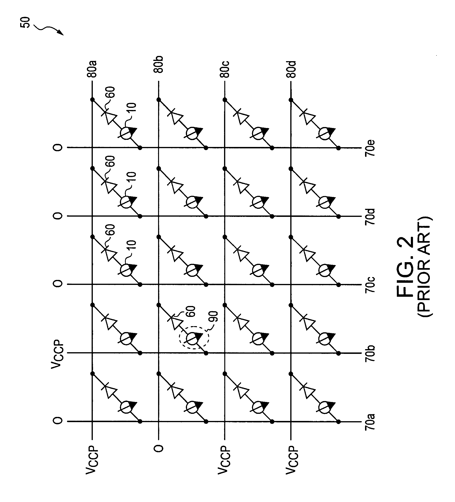 Circuit, biasing scheme and fabrication method for diode accesed cross-point resistive memory array