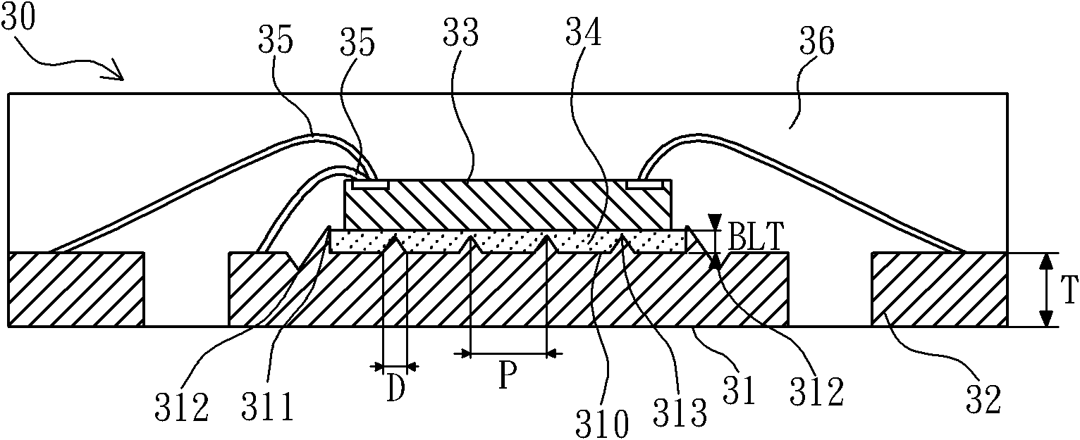 Lead frame of high-power chip package structure and manufacturing method thereof