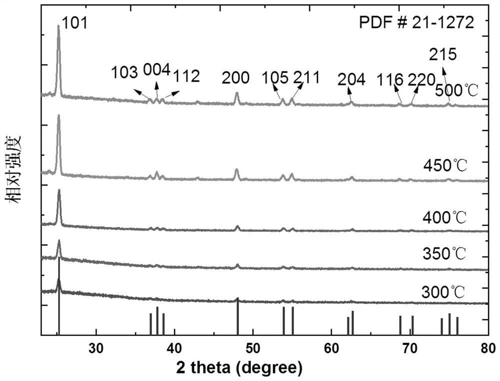 Titanium dioxide semiconductor film, preparation method and application of titanium dioxide semiconductor film in photoelectrocatalysis