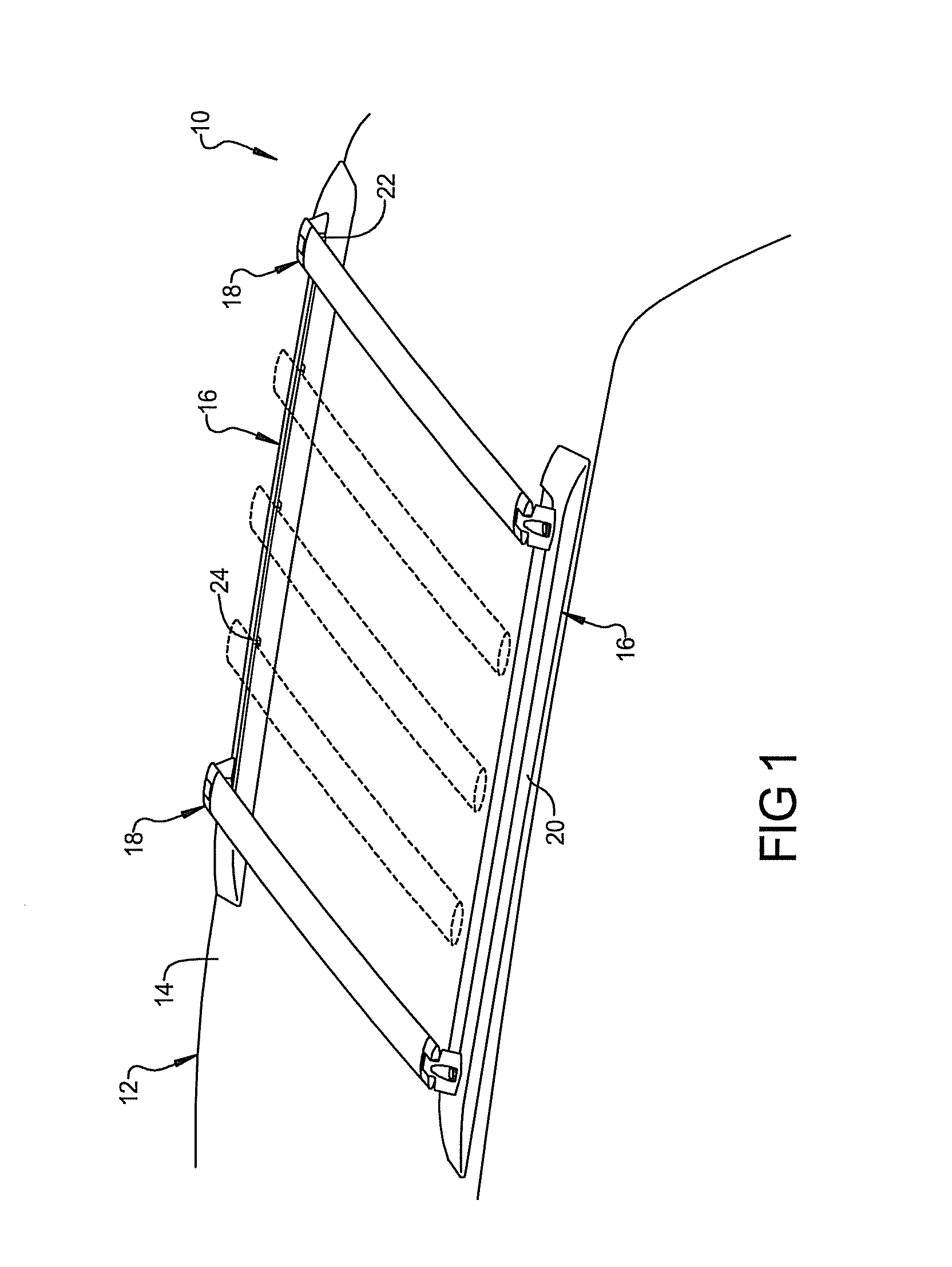 System and method for vehicle article carrier having stowable cross bars