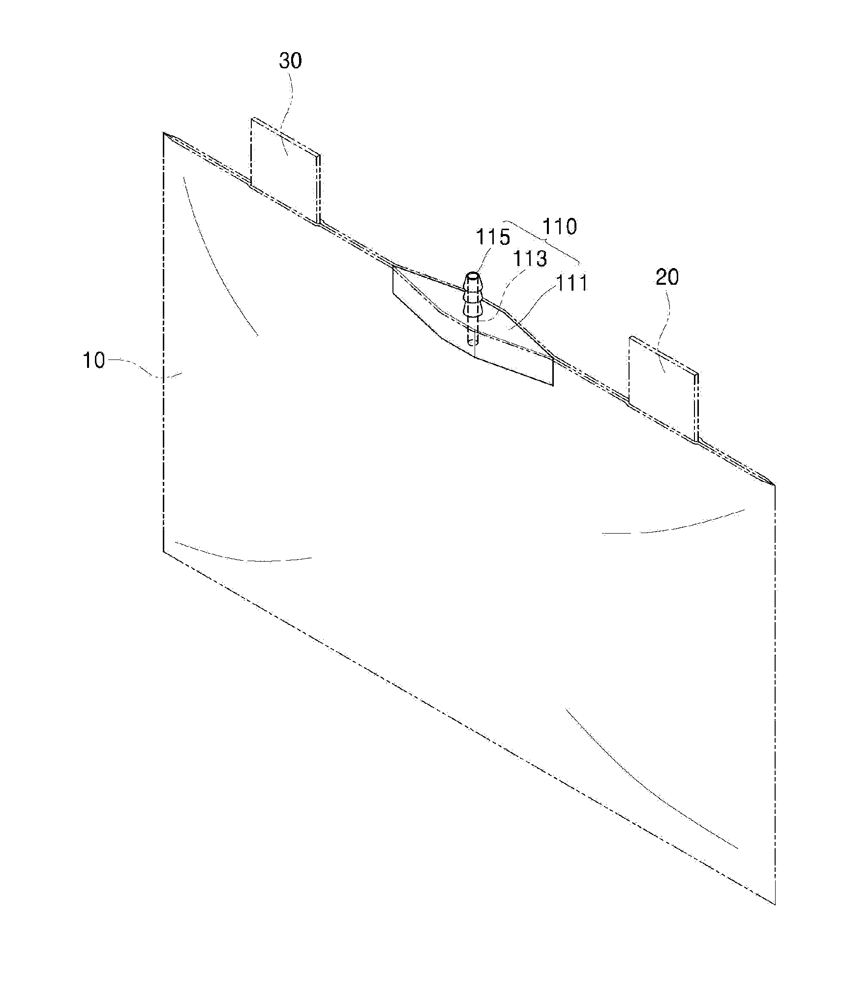 Pouch type lithium secondary battery having tubular passage structure