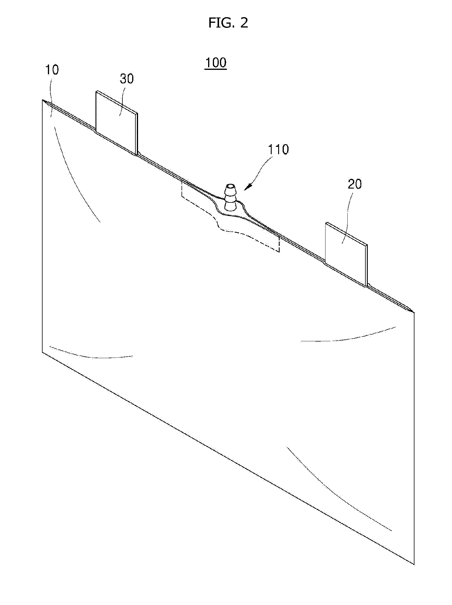 Pouch type lithium secondary battery having tubular passage structure