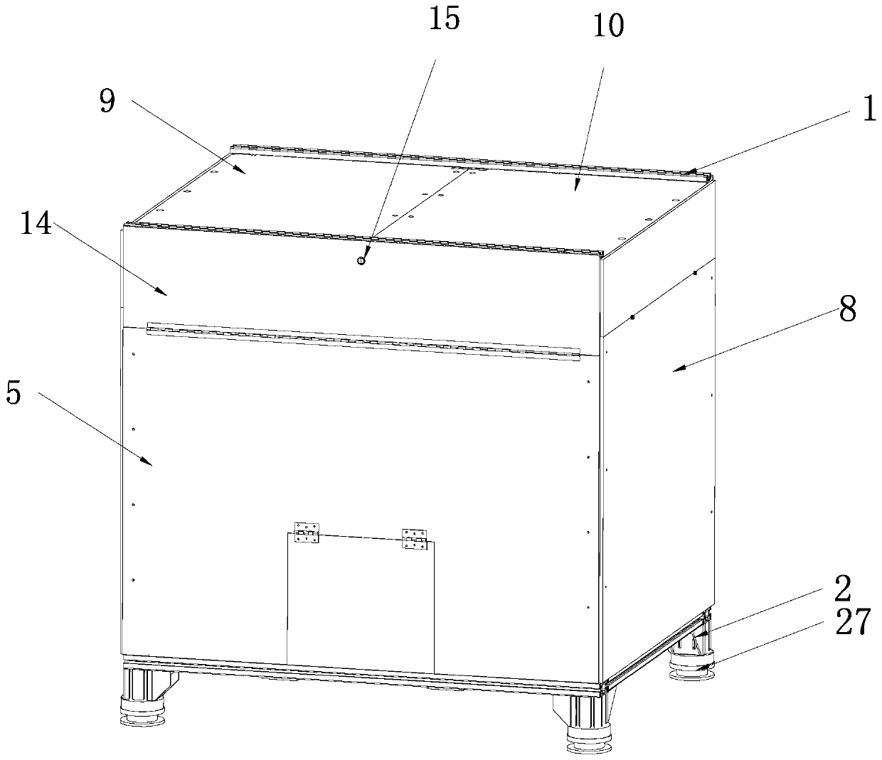 A packing box that can be lifted and unloaded