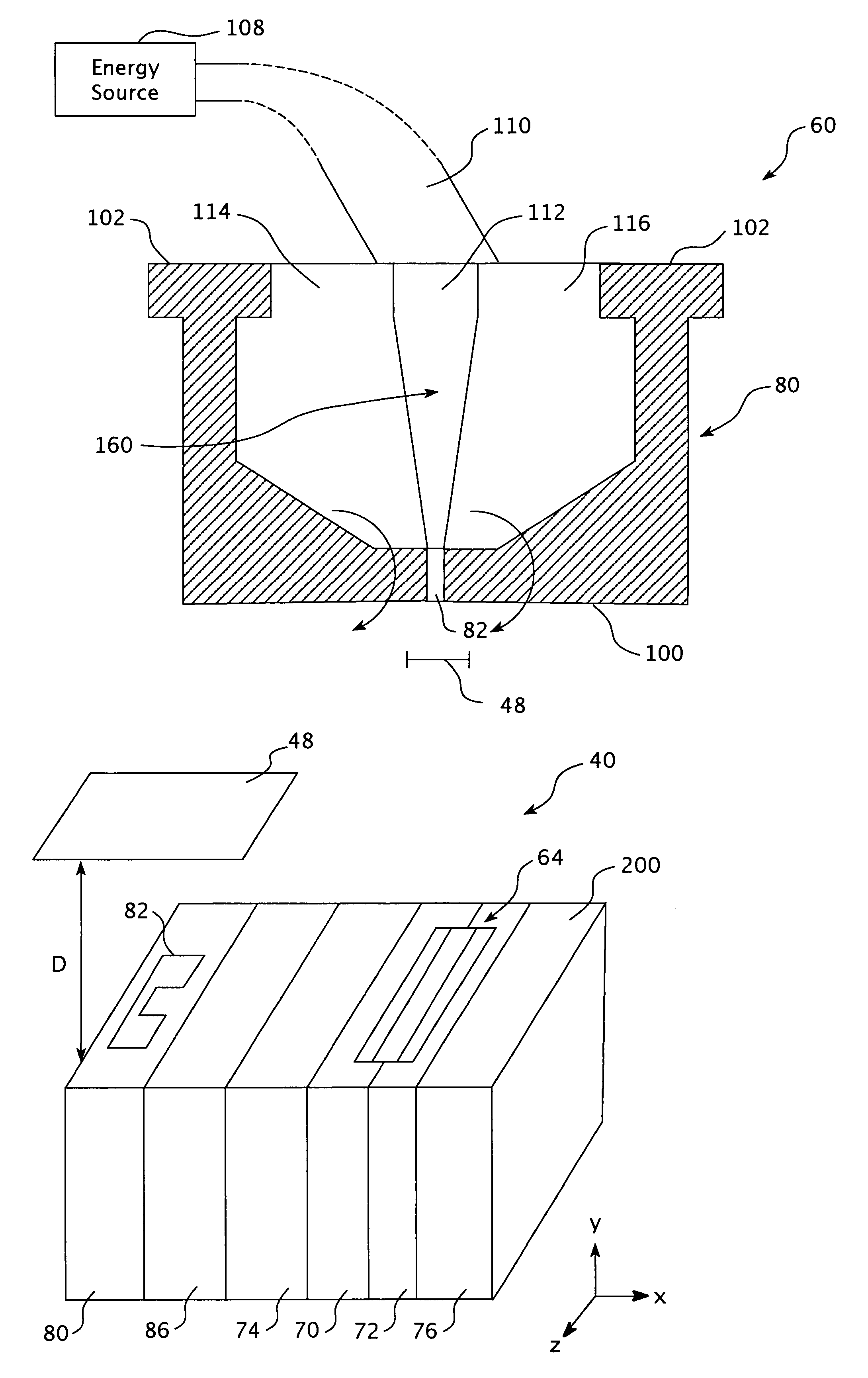 Device with waveguide defined by dielectric in aperture of cross-track portion of electrical conductor for writing data to a recording medium