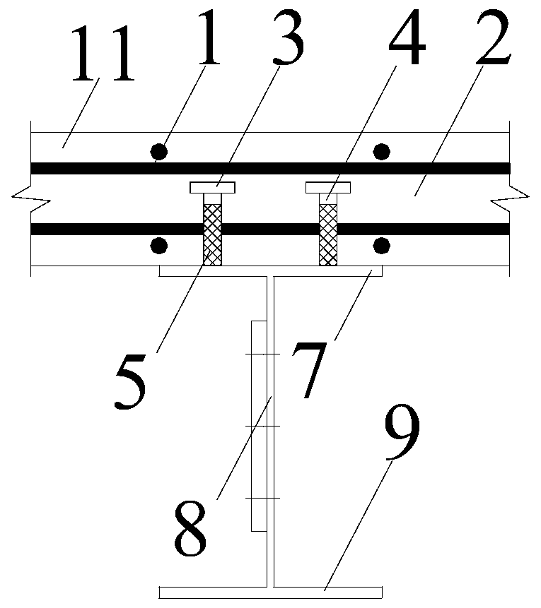 Steel-concrete one-way combined beam column joint