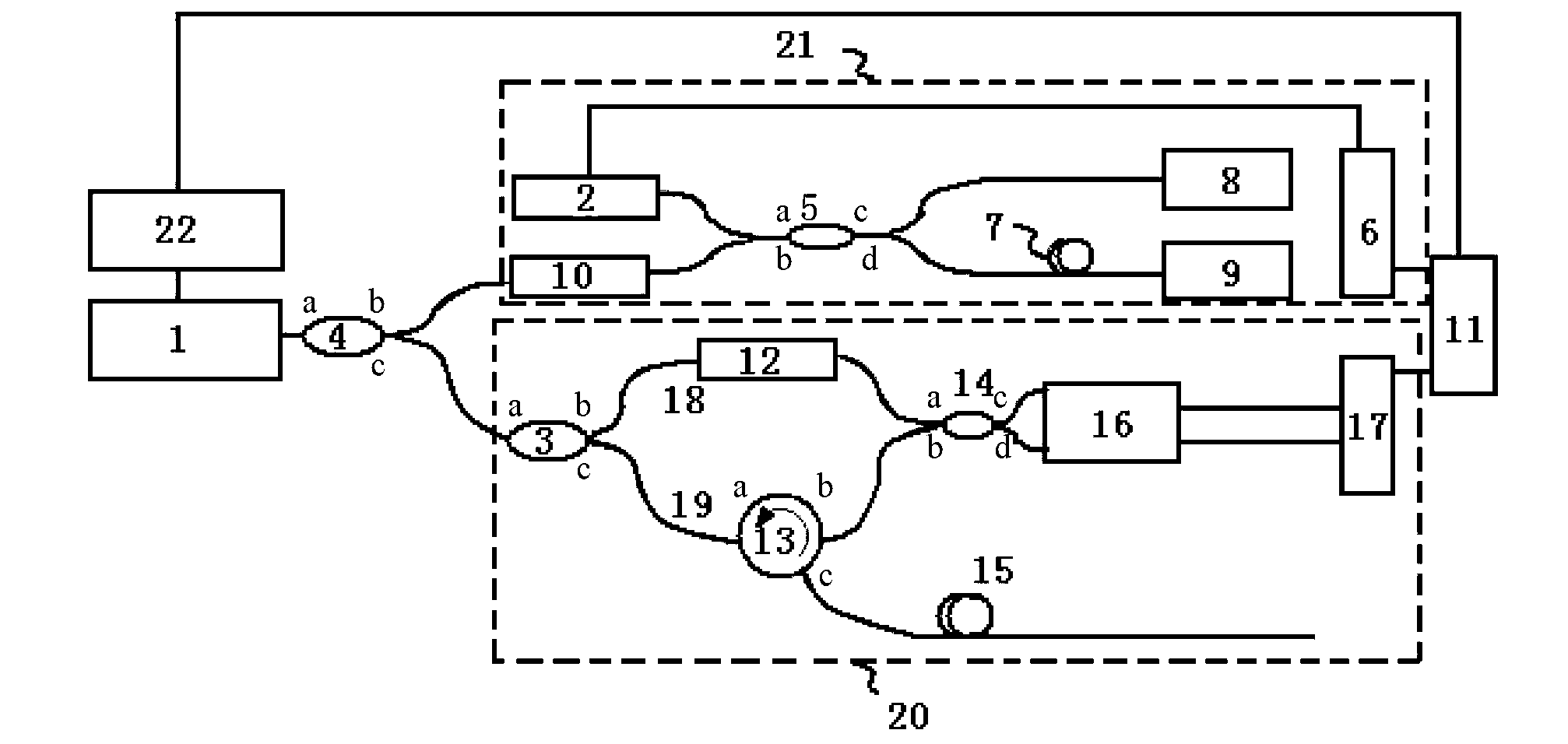 Optical frequency domain reflection-distributed vibration frequency sensing and locating device and demodulation method