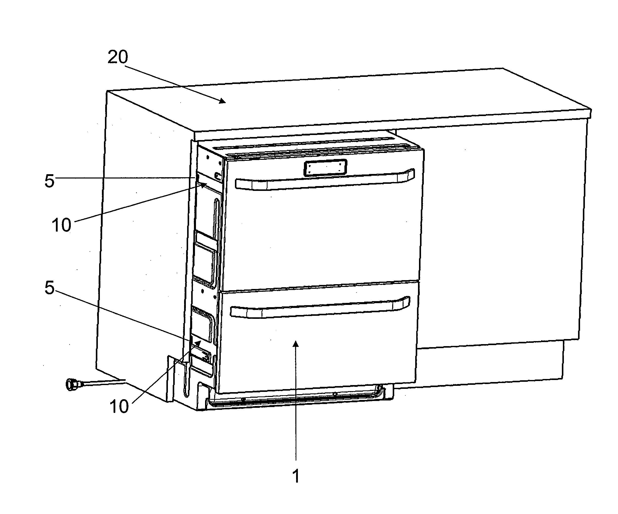 Drawer dishwasher installation kit assembly