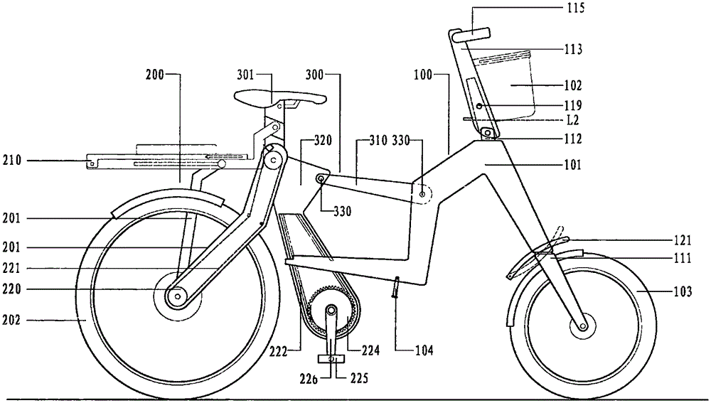 Rainproof and sun-shading bicycle with telescopic adjustment function