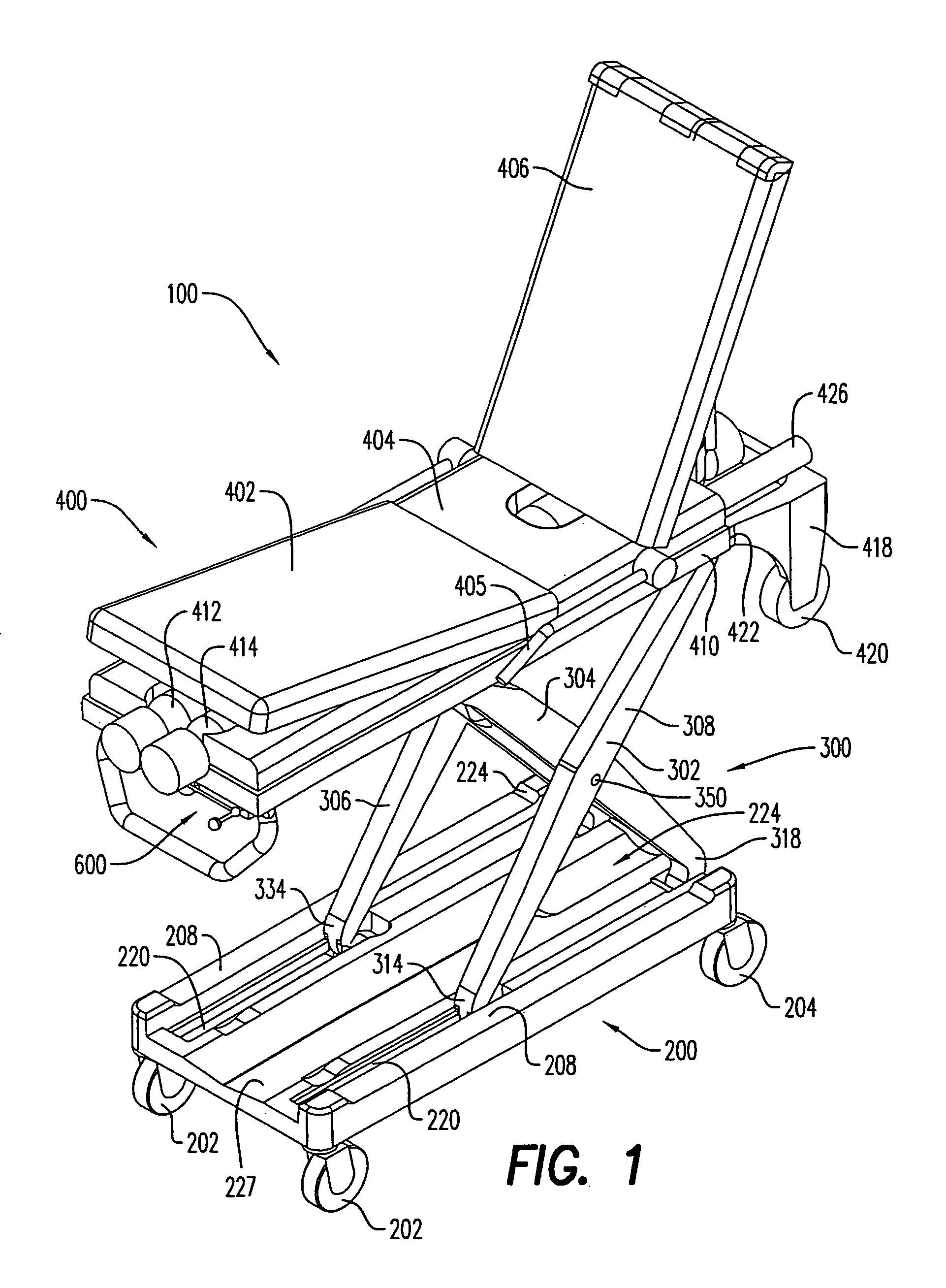 Lightweight mobile lift-assisted patient transport device