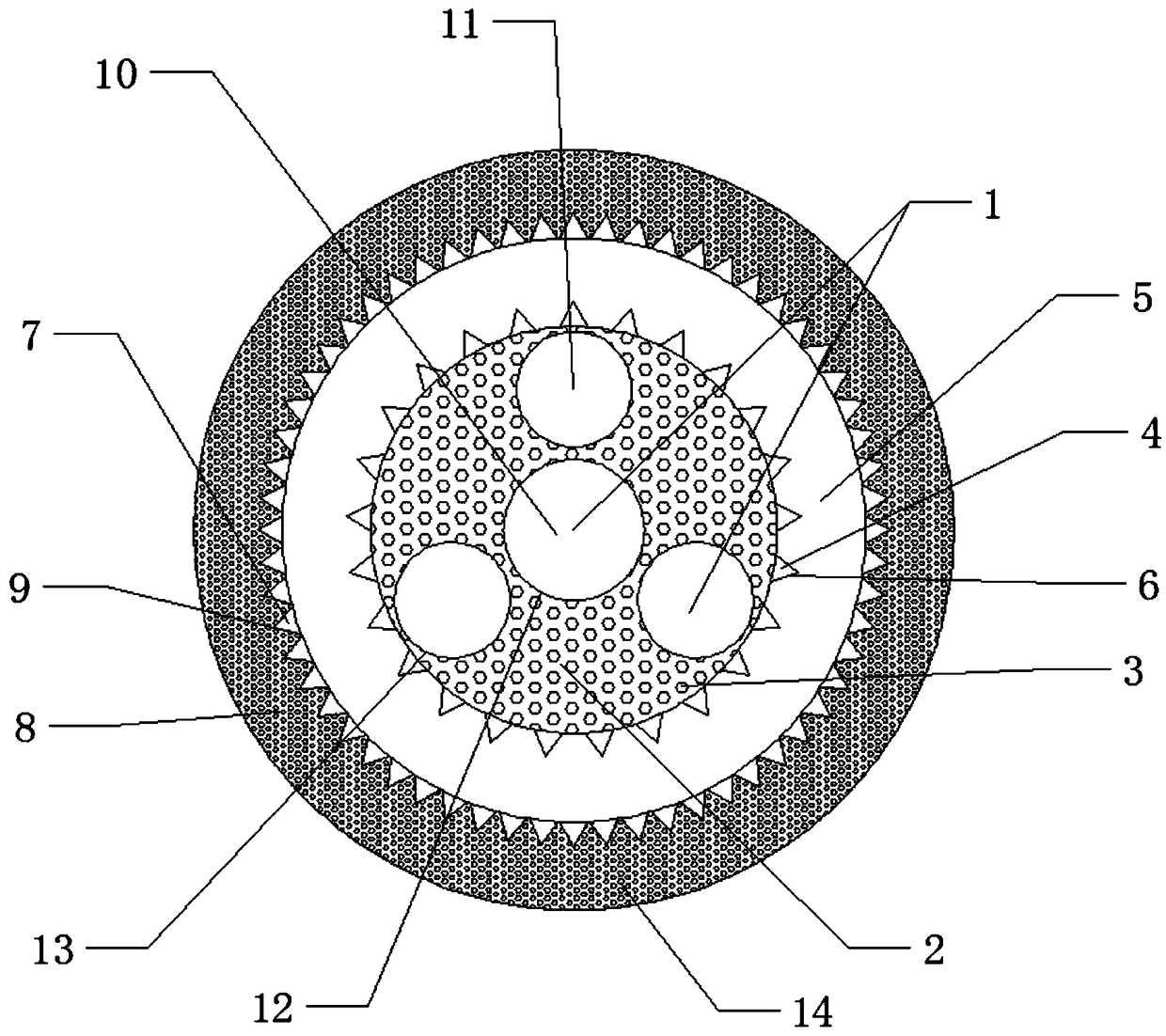 A heat-dissipating cable with high temperature resistance