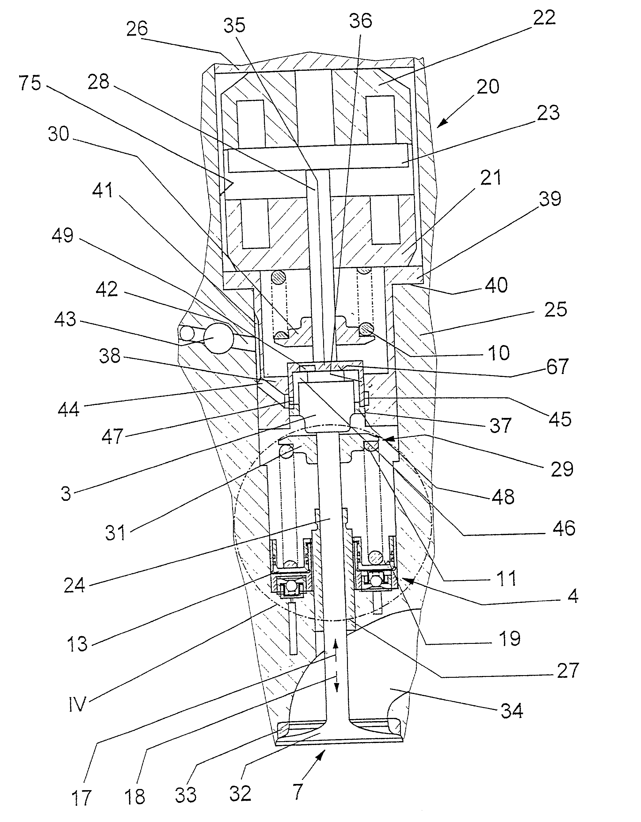 Device for actuating a gas exchange valve