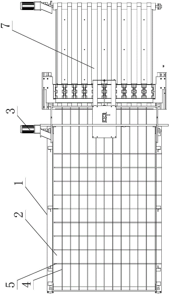 Battery box transmission system for pole group pressing procedure