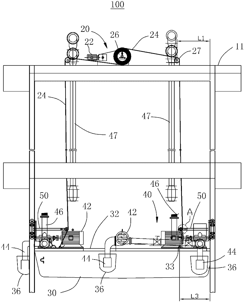 Automatic control lifting type shipyard water supply system